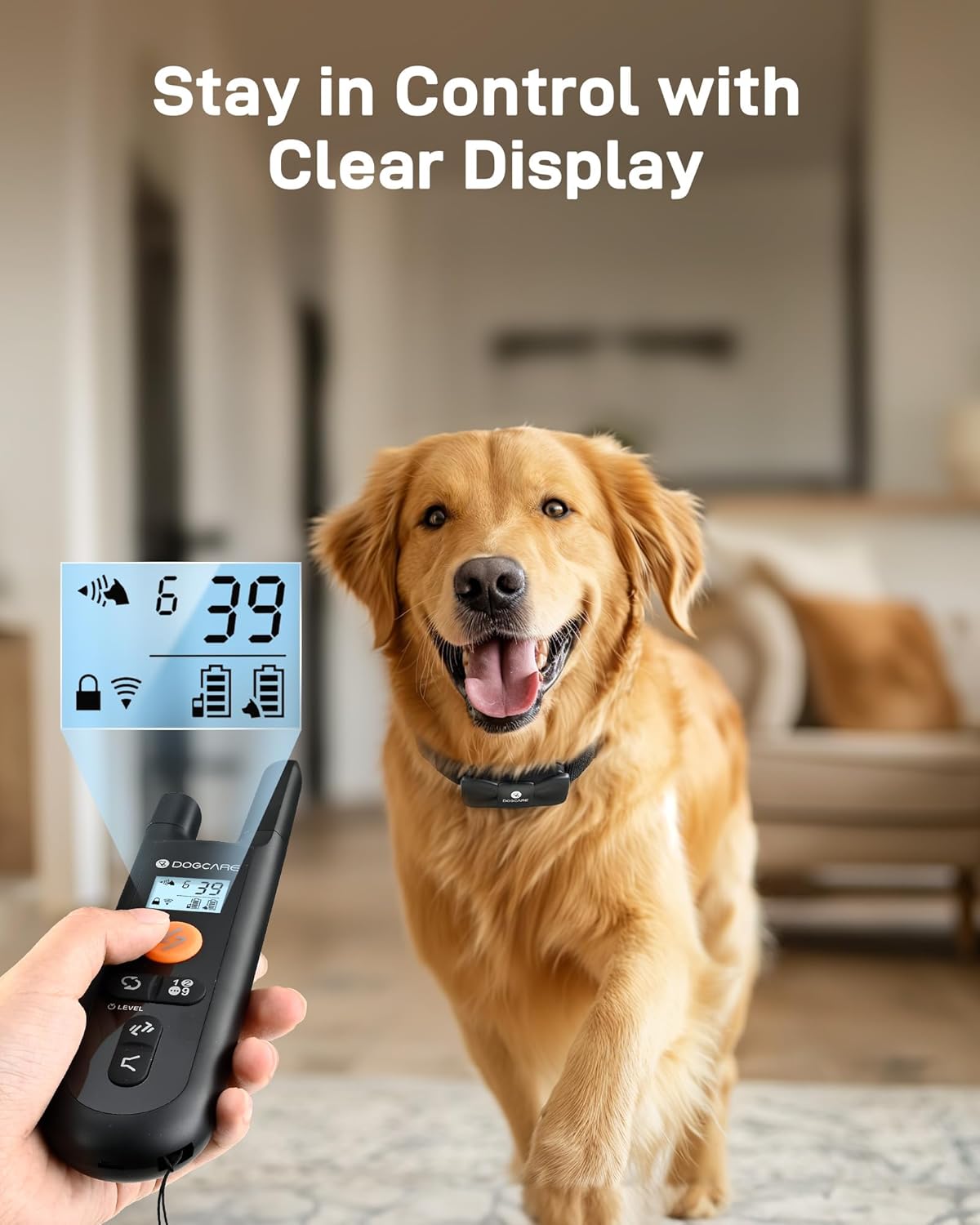 Collar de choque para perros DOG CARE 2024 avanzado de 4000 pies con control remoto, collar eléctrico IP67, 3 modos de entrenamiento, puntas de