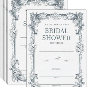 Invitaciones florales vintage para despedida de soltera, suministros de recepciones de fiesta nupcial en acuarela, invitaciones de 4 x 6 pulgadas Invitaciones florales vintage para despedida de soltera, suministros de recepciones de fiesta nupcial en acuarela, invitaciones de 4 x 6 pulgadas