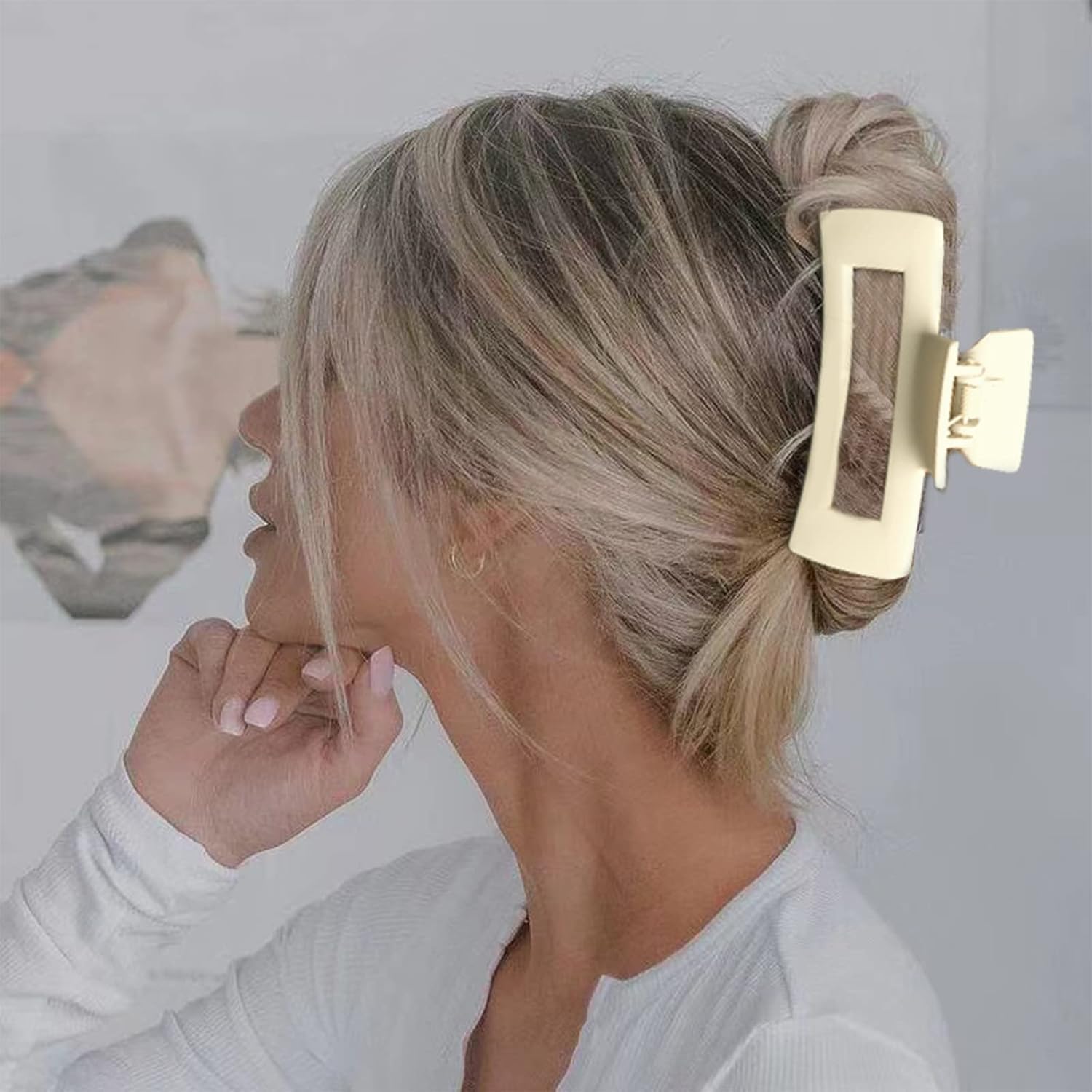 Pinzas de garra extra grandes de 5 pulgadas para cabello grueso, agarre fuerte, pinzas de garra extra grandes, 4 pinzas grandes para cabello grueso