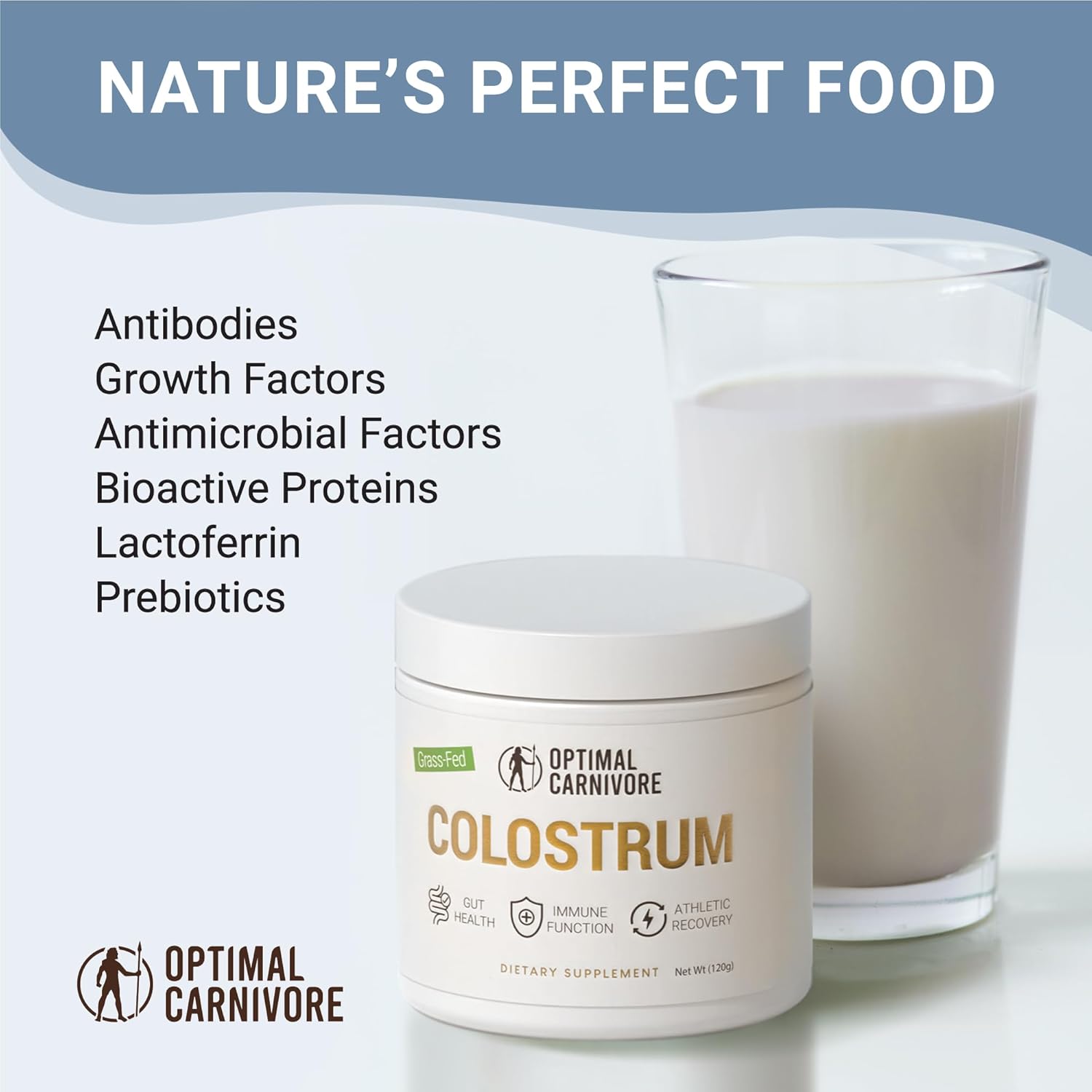 Polvo de calostro alimentado con hierba, calostro bovino sin sabor para humanos, suplemento de calostro en polvo para la salud intestinal, apoyo