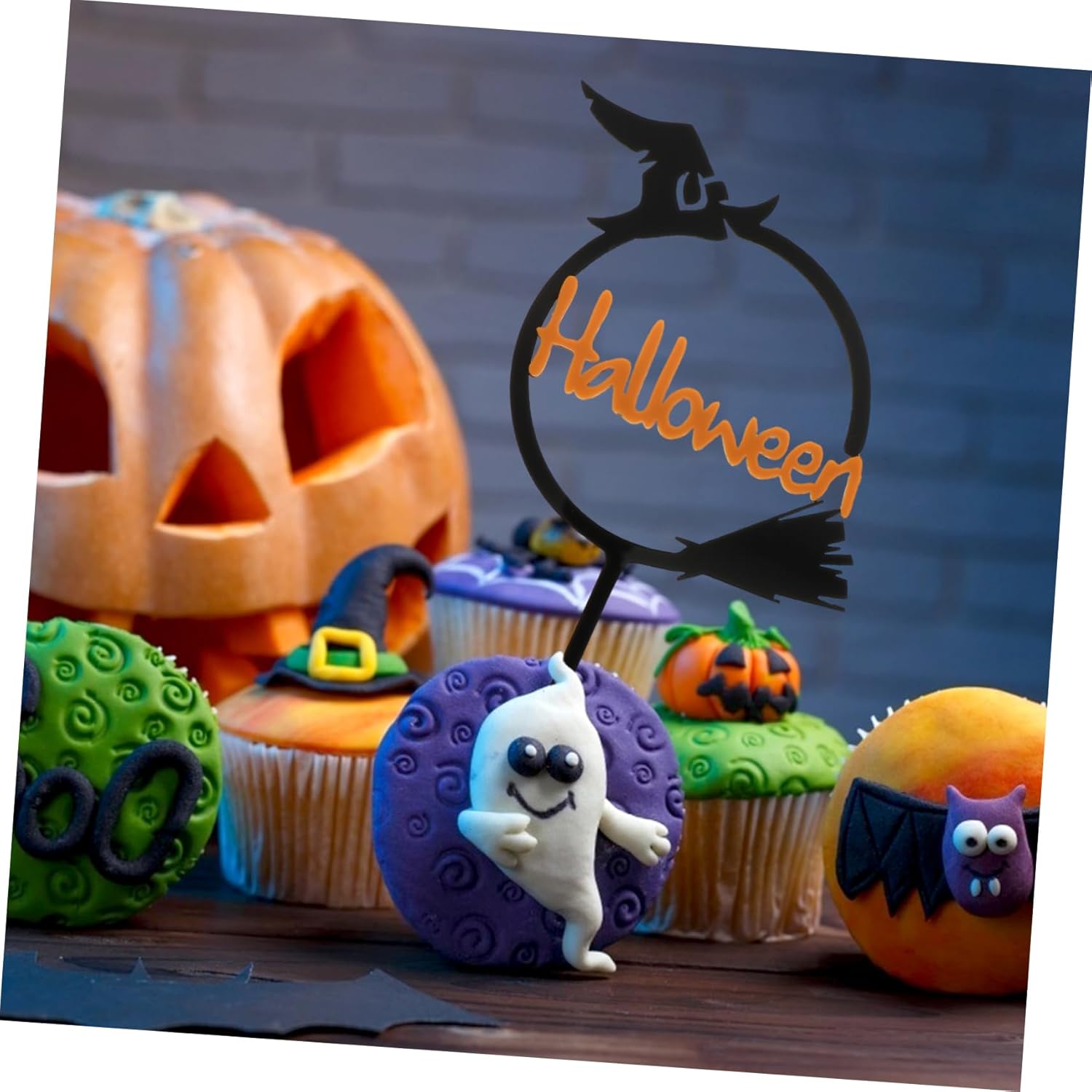 10 piezas de tarjetas de Halloween, palillos para tartas de Halloween, decoración de postre de Halloween, decoración de fiesta de Halloween,