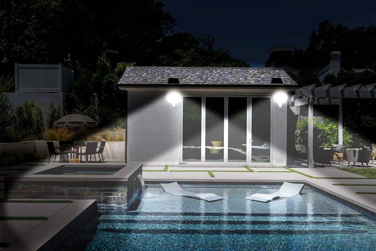 1000LM CREE LED 1st AI Smart 180 grados activado por movimiento al aire libre energía solar inundación punto de inundación estacionamiento jardín