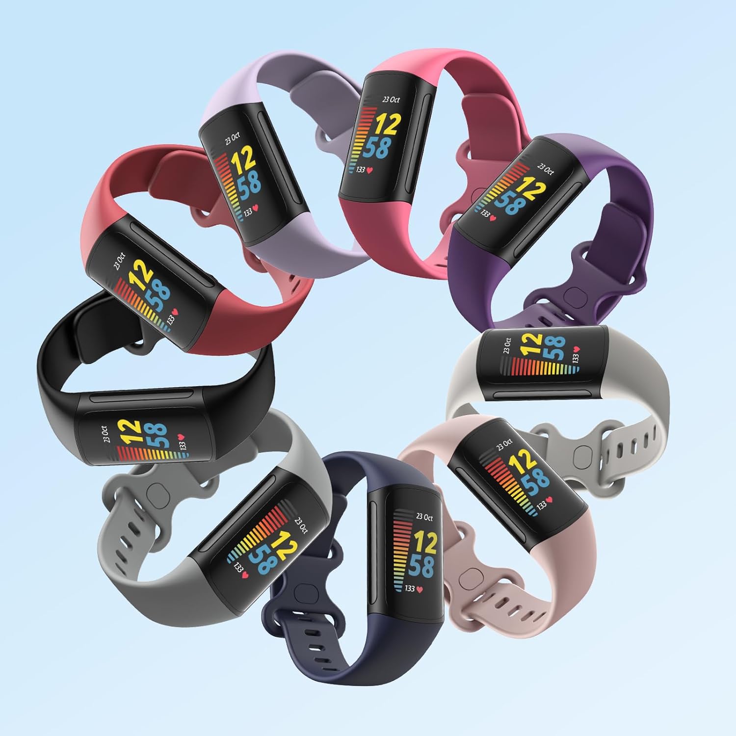Paquete de 2 bandas impermeables compatibles con Fitbit Charge 5Fitbit Charge 6 para mujeres y hombres, pulseras de repuesto clásicas suaves