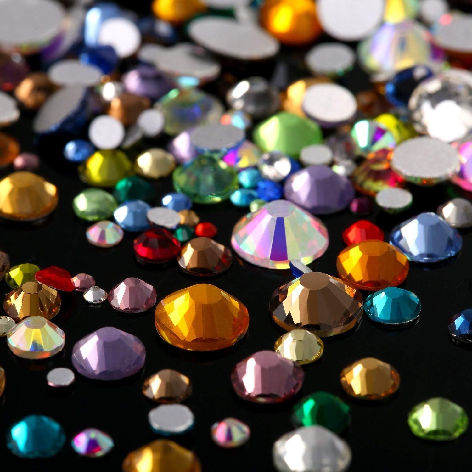AD Beads – 1440 cristales de imitación de calidad de diversos tamaños, reverso liso, para arte de uñas