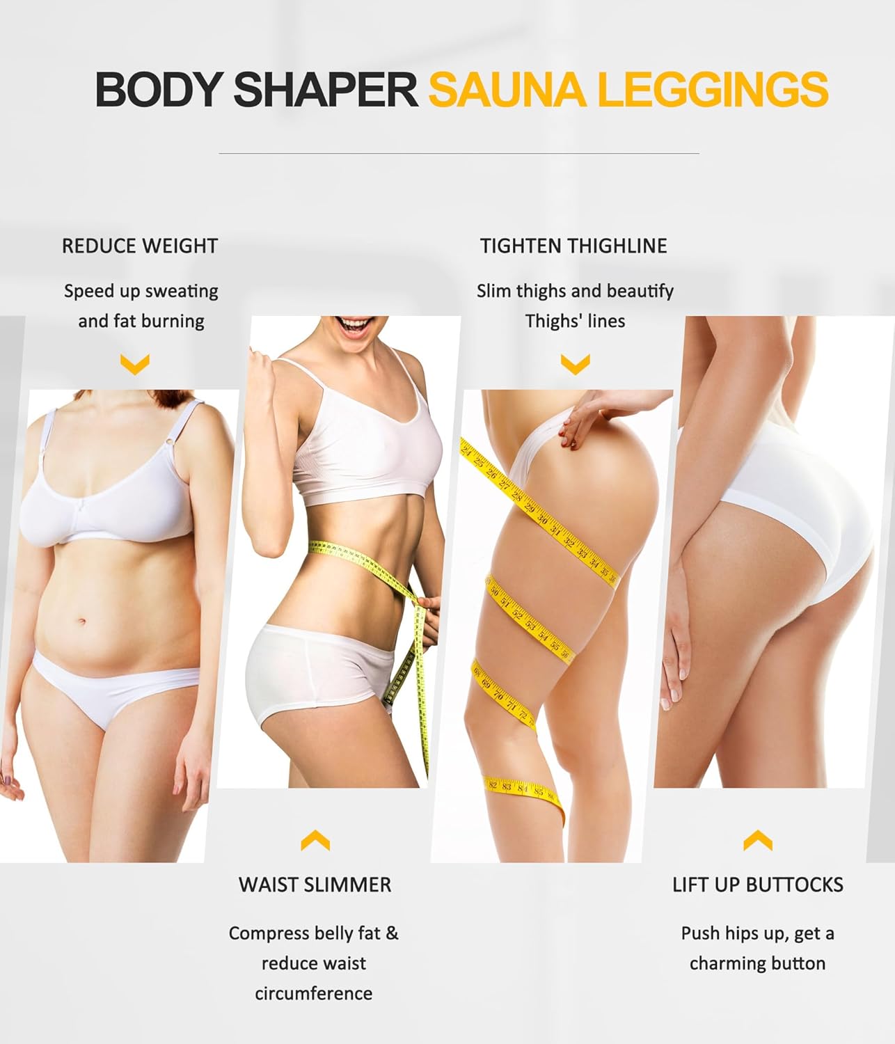 SCARBORO Leggings de sauna para mujer, pantalones de sudor, entrenamiento de cintura alta, compresión adelgazante, pesas térmicas, traje de sauna,