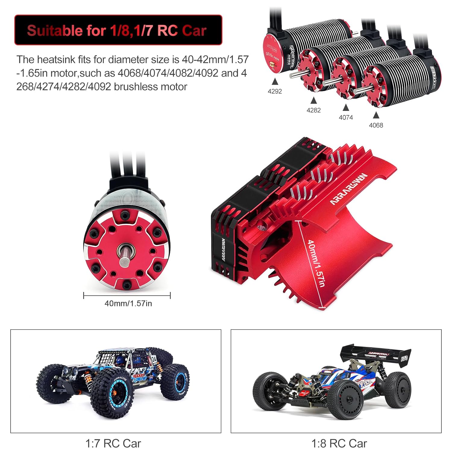 Ventiladores de refrigeración RC de doble metal de 1.181 in 28000 RPM con motor de disipador de calor, ventilador RC para automóviles RC escala 18