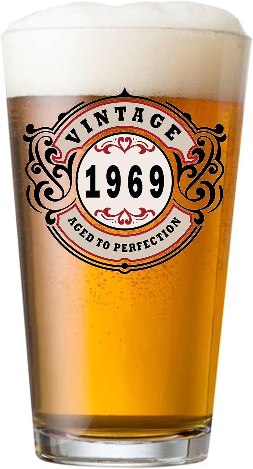 Regalos de cumpleaños número 54 para hombres  Vasos de cerveza vintage vintage de 16 onzas para hombres y mujeres  Envejecido a la perfección
