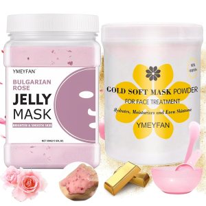 Máscara facial profesional de gelatina para tratamientos faciales  Mejora de oro de 24 quilates y rosa búlgara para el cuidado de la piel para Máscara facial profesional de gelatina para tratamientos faciales  Mejora de oro de 24 quilates y rosa búlgara para el cuidado de la piel para