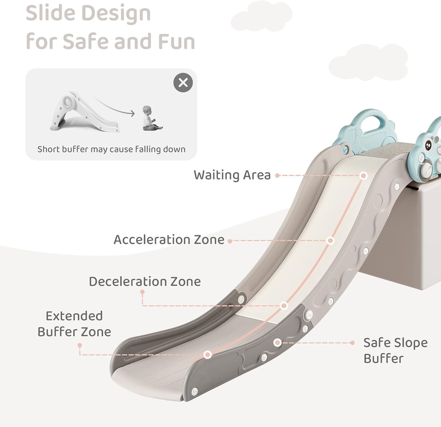 Sofá de interior para niños, accesorio deslizante para cama de niños y sofá de cunas, el mejor accesorio para parque infantil y dormitorio para