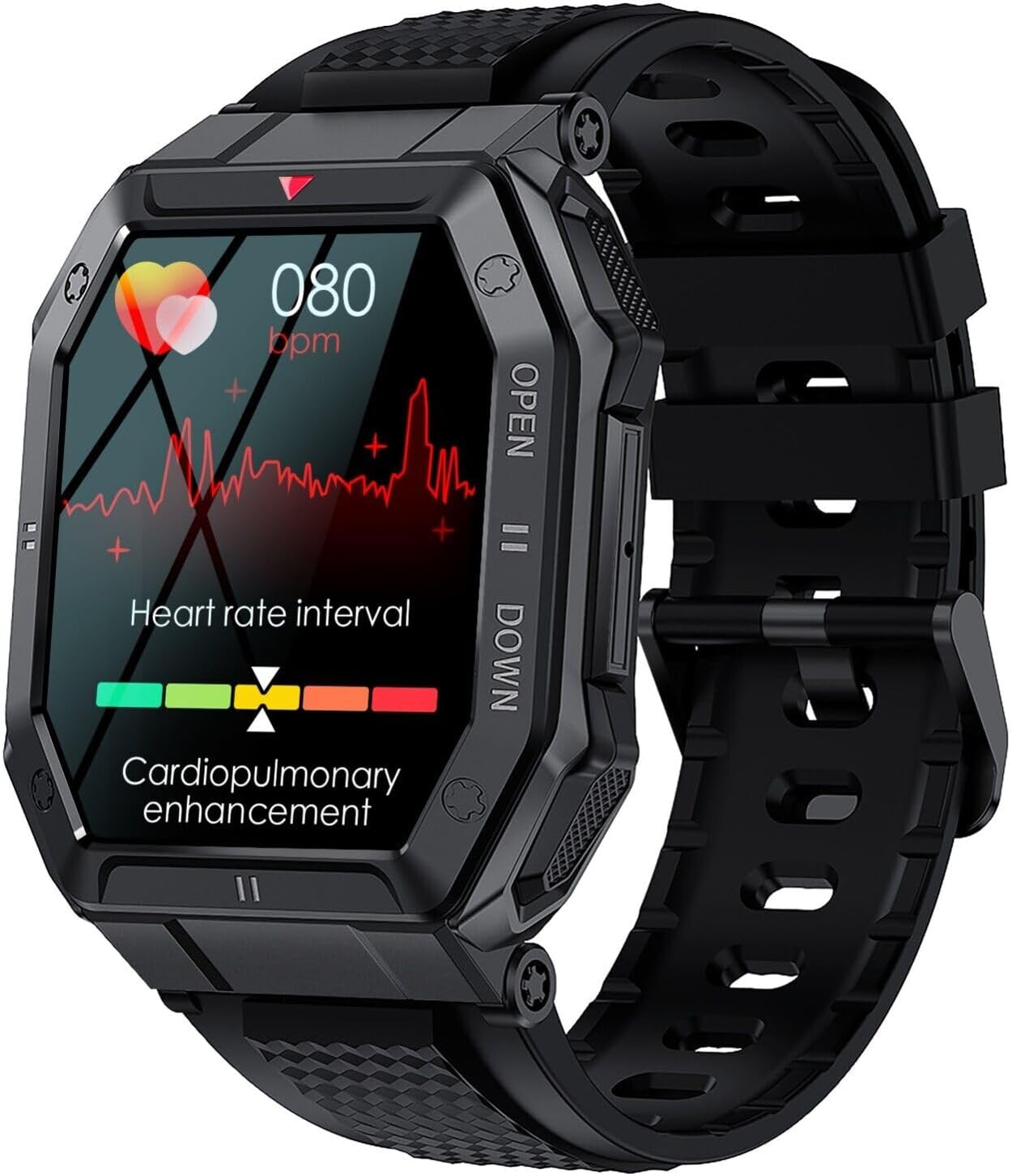 Reloj inteligente militar para iPhone 13 Pro para hombres (respuestahacer llamadas), reloj inteligente táctico HD de 1.85 pulgadas, resistente reloj