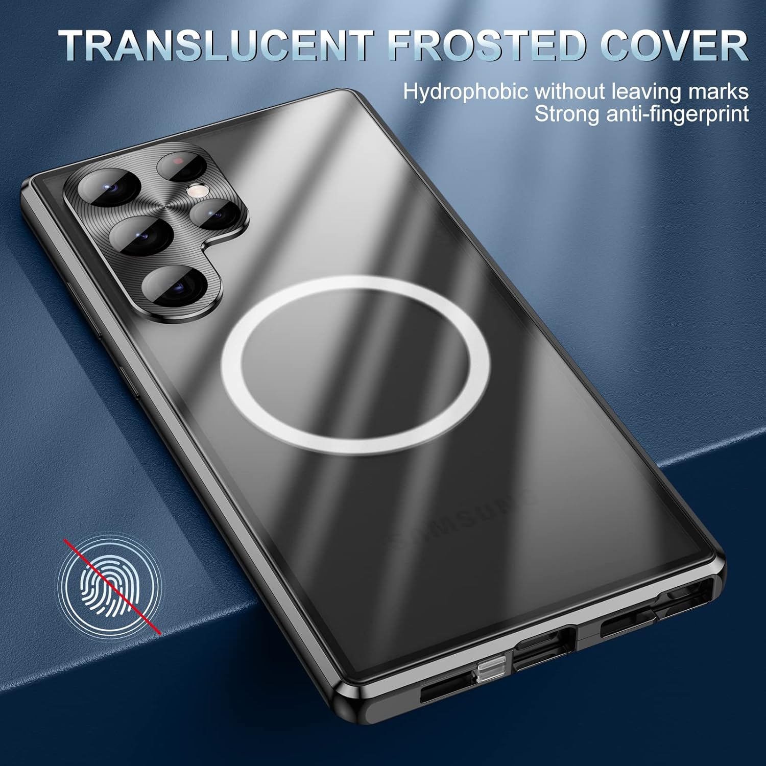 Jonwelsy Funda antiespía para Samsung Galaxy S23 Ultra, doble cara de protección de 360 grados, compatible con Magsafe anti espía de vidrio de