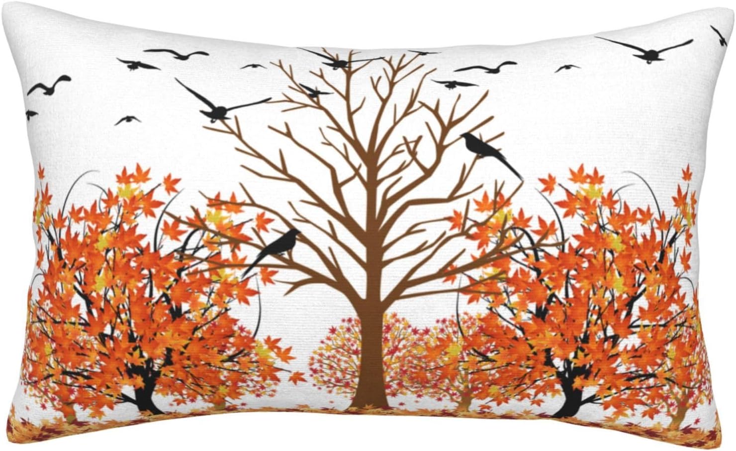 JOOCAR Fundas de almohada de otoño con hojas de arce rojas de 12 x 20 pulgadas, funda de cojín lumbar decorativa para decoración de Acción de Gracias