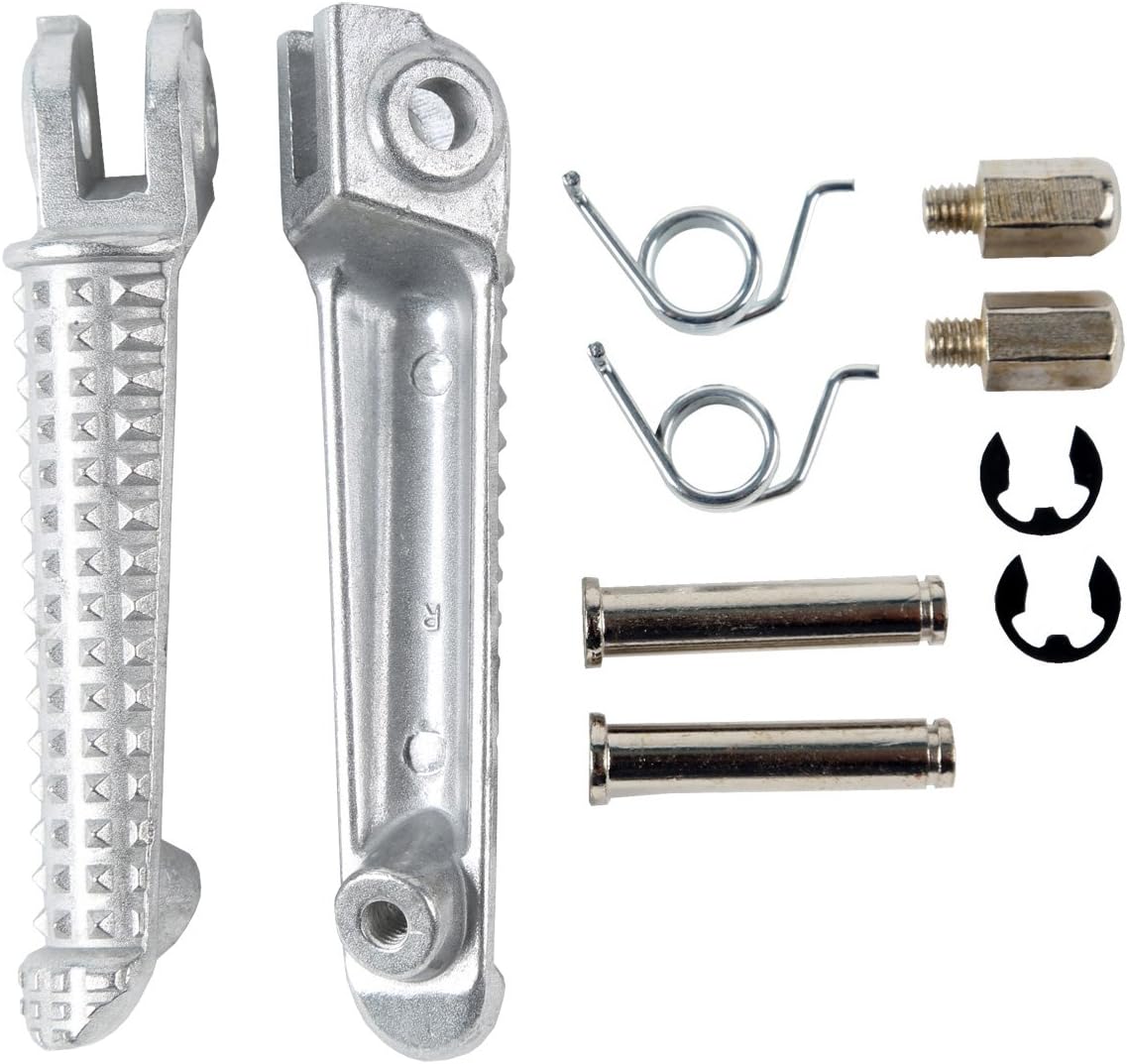 XMT-MOTO – Reposapiés delanteros para Yamaha YZF R1 1998-2022, R1S R1M 2015-2022, YZF R6 1999-2020, YZF R6S 2003-2009, plateado