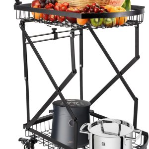 Camión de mano plegable multiusos 2 en 1 con mango retráctil en ruedas, carrito de compras con ruedas rodantes, carga de 88 libras Camión de mano plegable multiusos 2 en 1 con mango retráctil en ruedas, carrito de compras con ruedas rodantes, carga de 88 libras