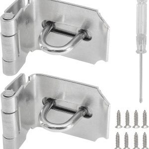 Cerradura de candado de 3 pulgadas y 90 grados, acero inoxidable plateado cepillado de seguridad en ángulo recto con cierre de puerta, cerrojo con Cerradura de candado de 3 pulgadas y 90 grados, acero inoxidable plateado cepillado de seguridad en ángulo recto con cierre de puerta, cerrojo con