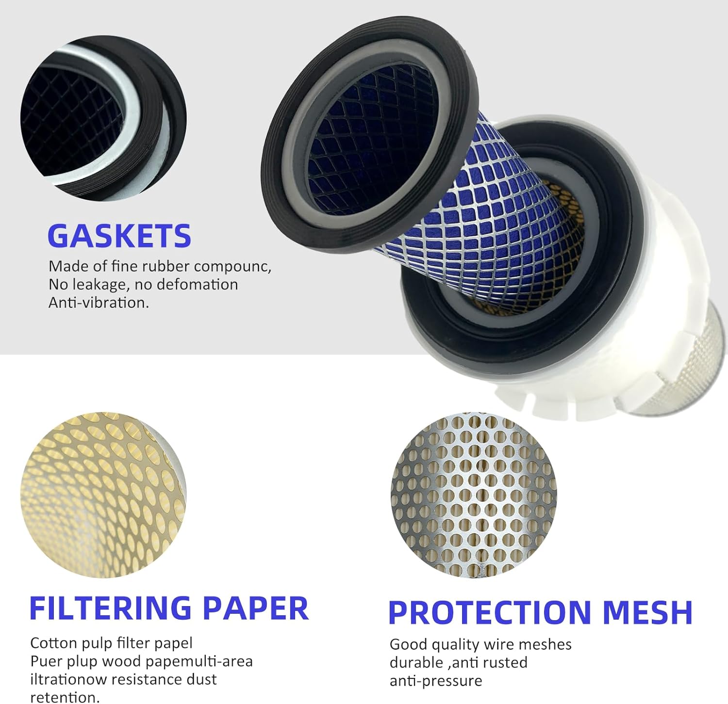 6598492 y 6598362 Kit de filtro de aire exterior y filtro interior para cargadores y excavadoras Bobcat 641 741 7753 843 1213 S130 T140 1600 325
