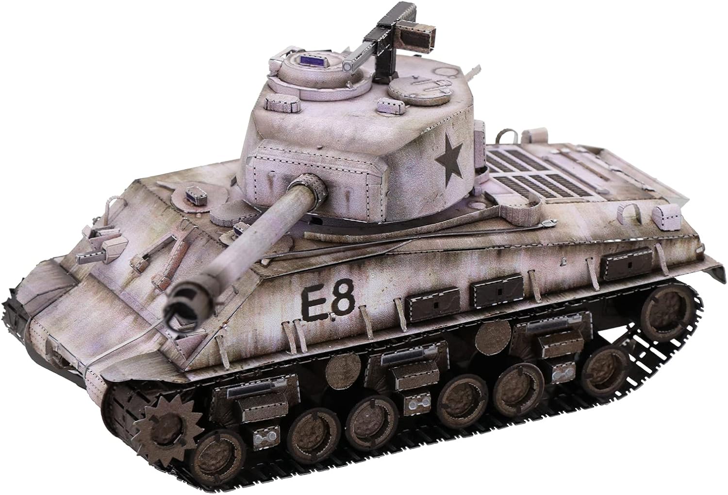 MU Rompecabezas de metal 3D Sherman tanque mediano, 169 piezas de regalo de acero en miniatura para pasatiempos militares, kits de construcción
