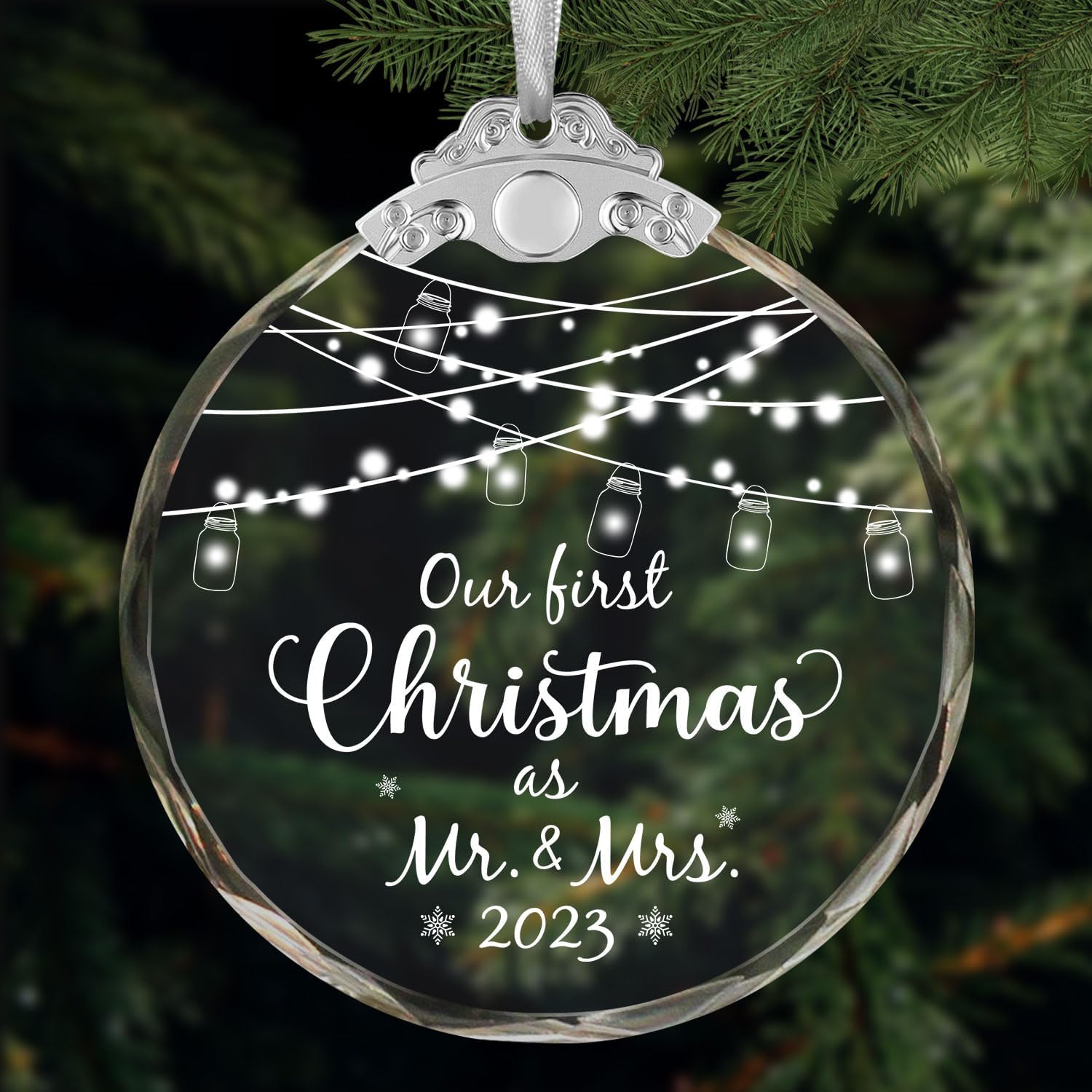 Adorno de matrimonio de nuestra primera Navidad 2023, regalos de boda para parejas, regalos de despedida de soltera, regalos de recién casados,