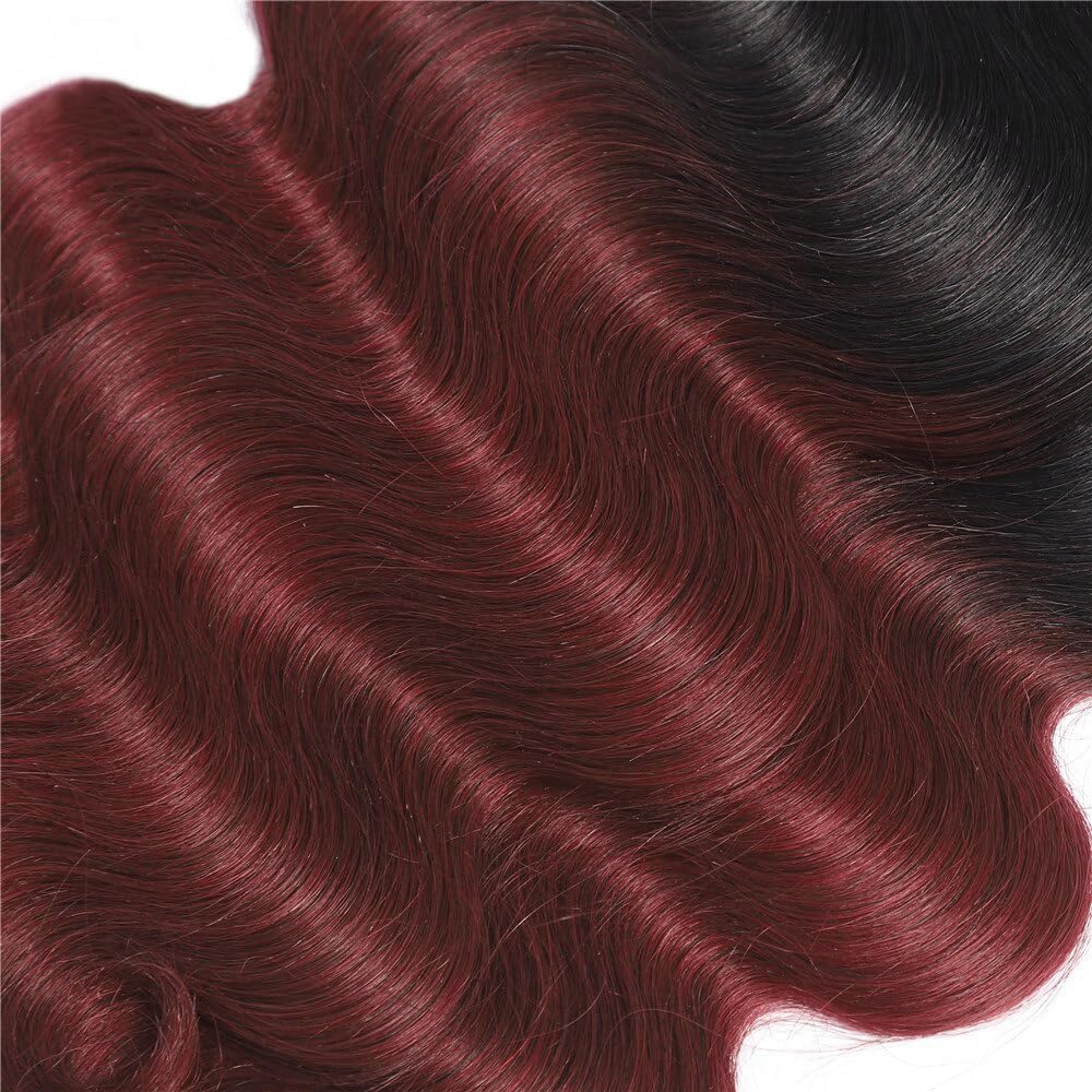 #1B99j – Extensiones de cabello humano brasileño Remy color burdeos, color burdeos ondulado de 12, 14, 16 pulgadas, doble trama para mujeres negras
