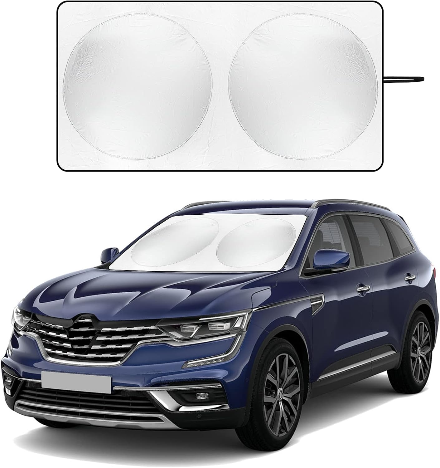 Siapupy Parasol para parabrisas con bolsa de almacenamiento para SUV, protector solar de poliéster 190T duradero para ventana delantera, accesorios
