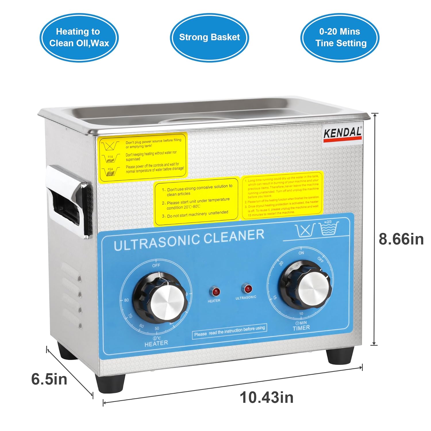 Kendal Grado comercial 220 vatios 3 litros limpiador ultrasónico HB-23MHT