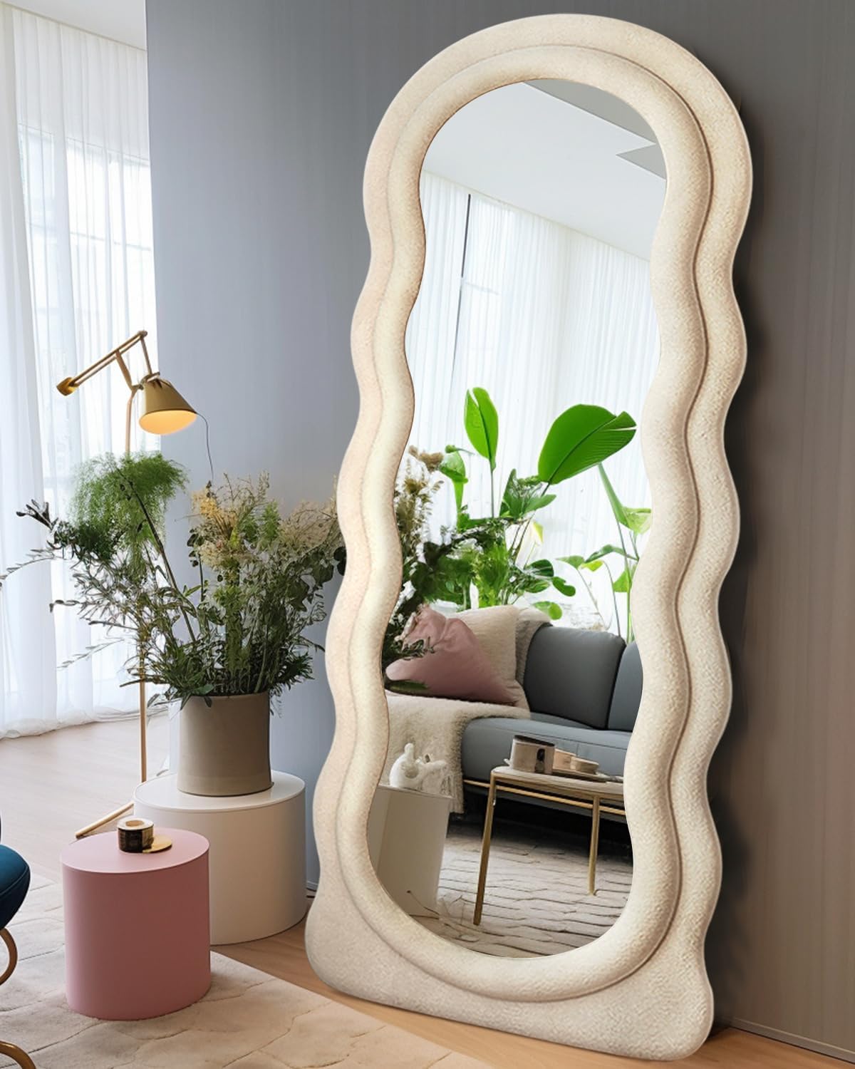Espejo de longitud completa, espejo de suelo con soporte, espejo de piso para bebé, espejo de pared de longitud completa, espejo de pie de 71 x 30