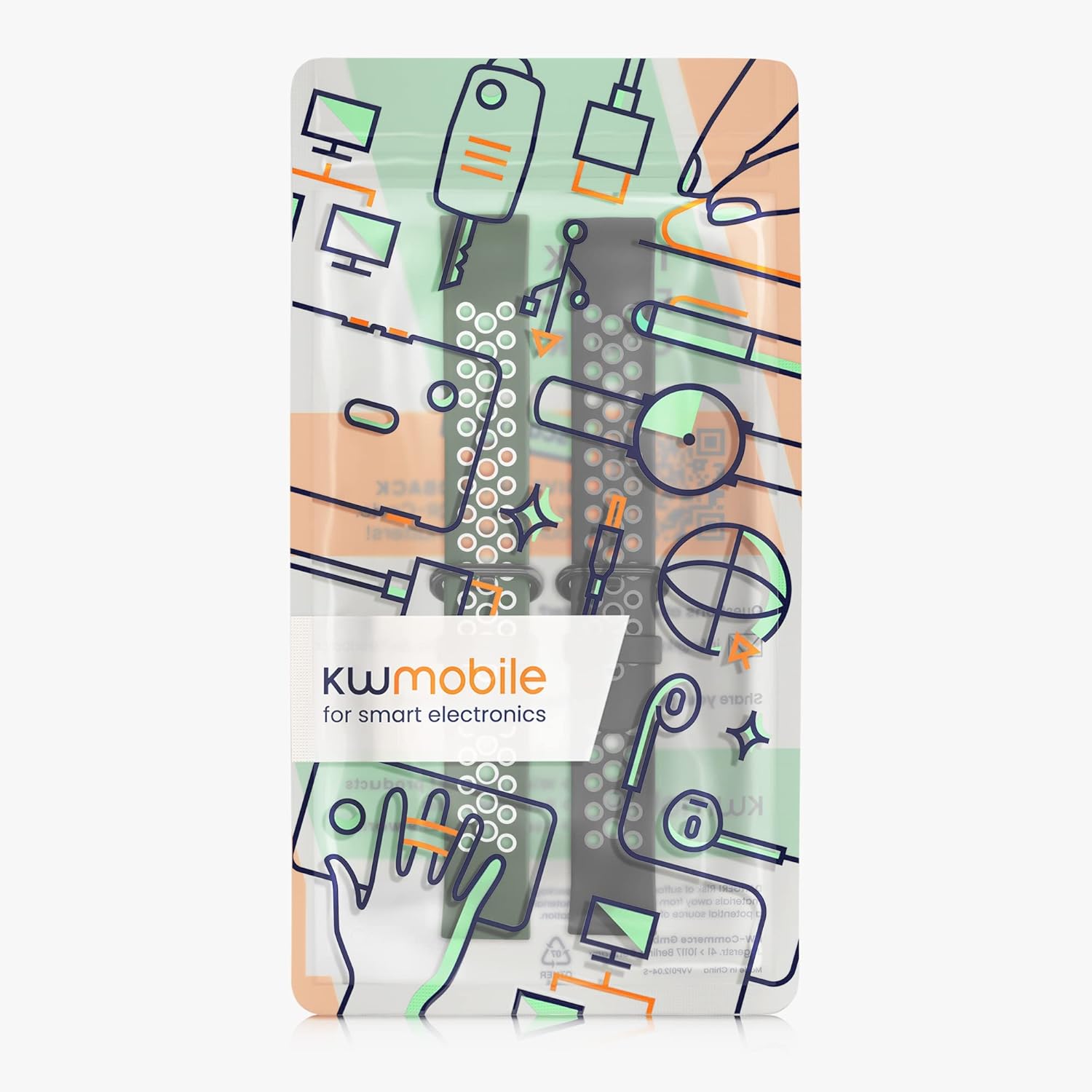 kwmobile Correas compatibles con correas de reloj Xiaomi Mi Watch LiteRedmi – 2 correas de reloj de silicona de repuesto, color negroazul oscuro