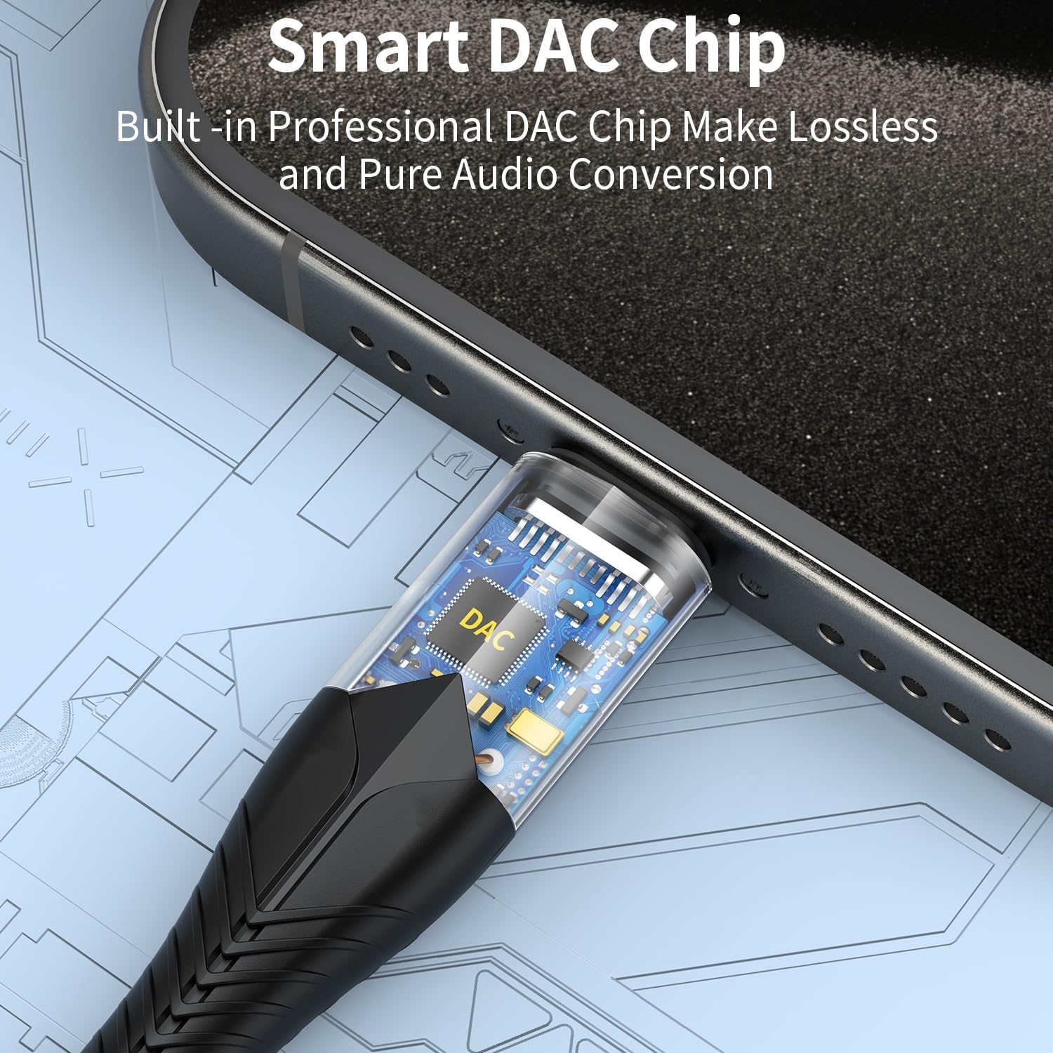 Adaptador de audio USB C a 0.138 in, (paquete de 2) adaptador de conector de auriculares tipo C a auxiliar cable compatible con iPhone 1515 Plus15