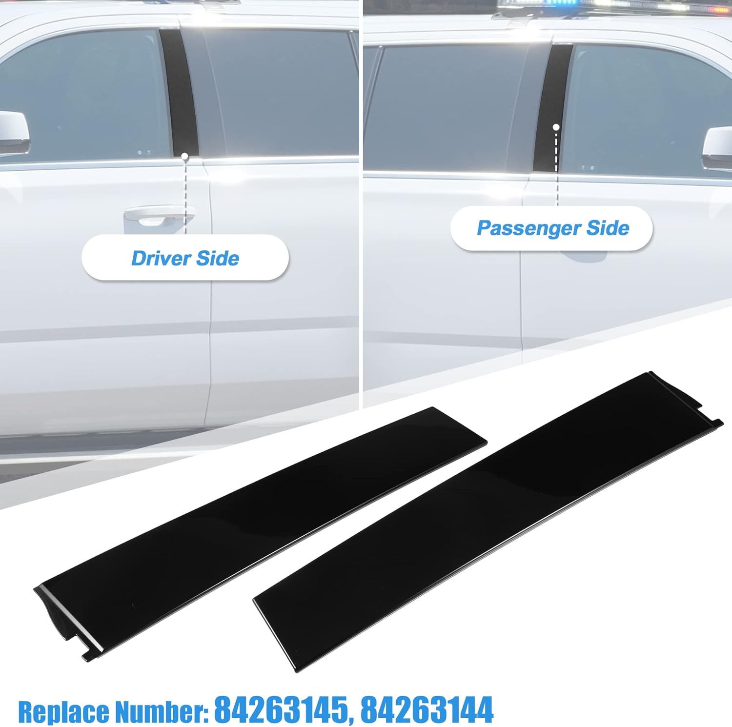 X AUTOHAUX Par de paneles de pilar B para puerta de pilar del conductor, lado exterior del parabrisas del pasajero para Cadillac Escalade ESV para
