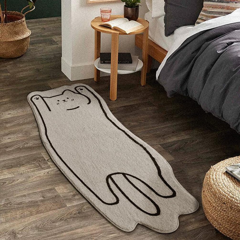 NIOKIT Alfombras de baño de microfibra ultra suaves antideslizantes para ducha y bañera, lindos tapetes de pasillo de gatos, lavables a máquina,