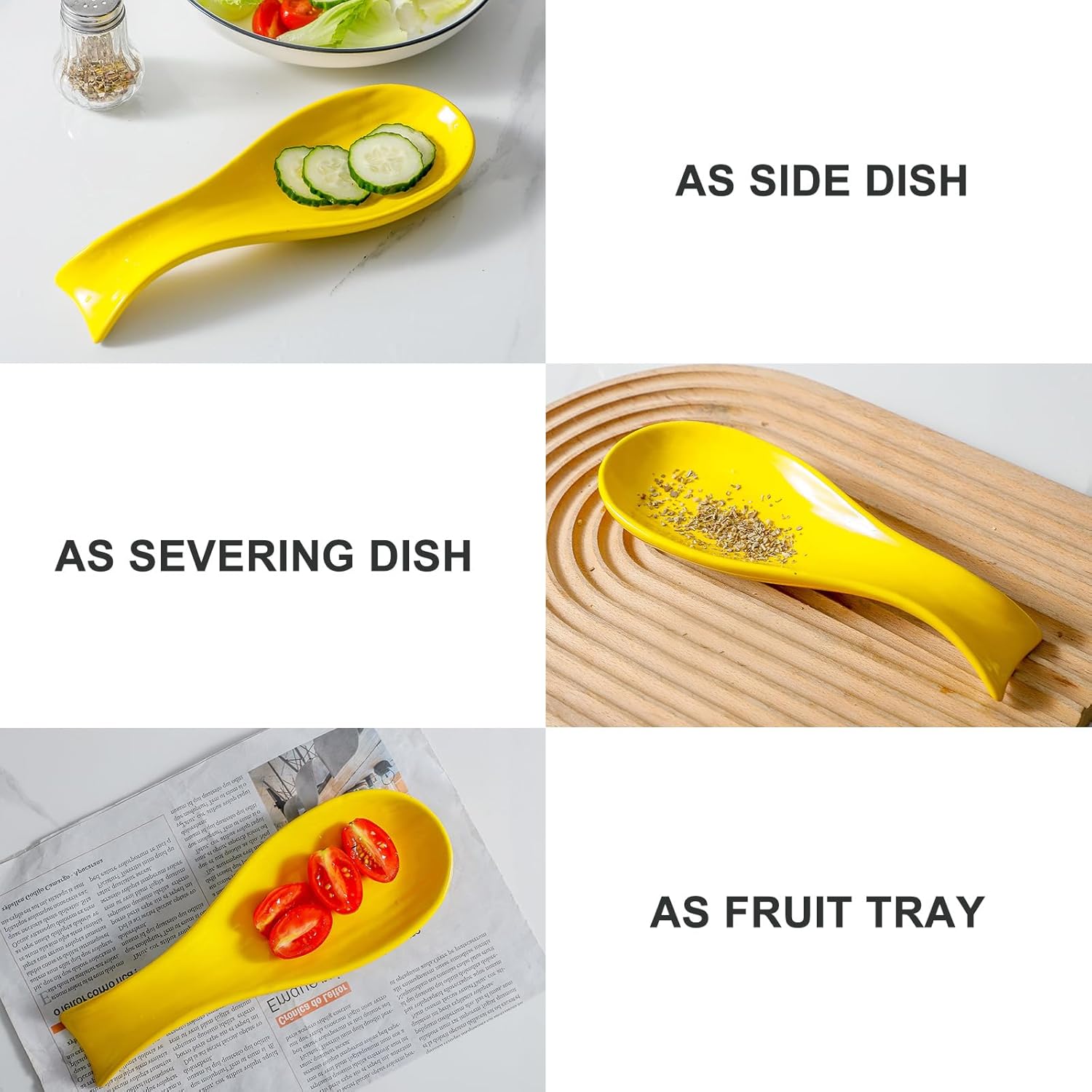 Hasense – Soporte de cuchara de cerámica para la parte superior de la estufa, soporte grande para cuchara de cocina para encimera de cocina, soporte