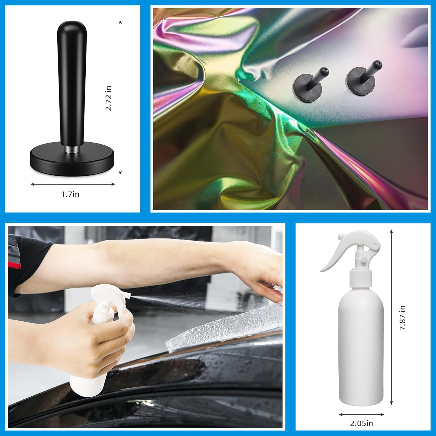 DIYSELF Kit de tinte de ventana, kit de herramientas de envoltura de vinilo de 19 piezas, kit profesional de envoltura para automóvil, herramientas