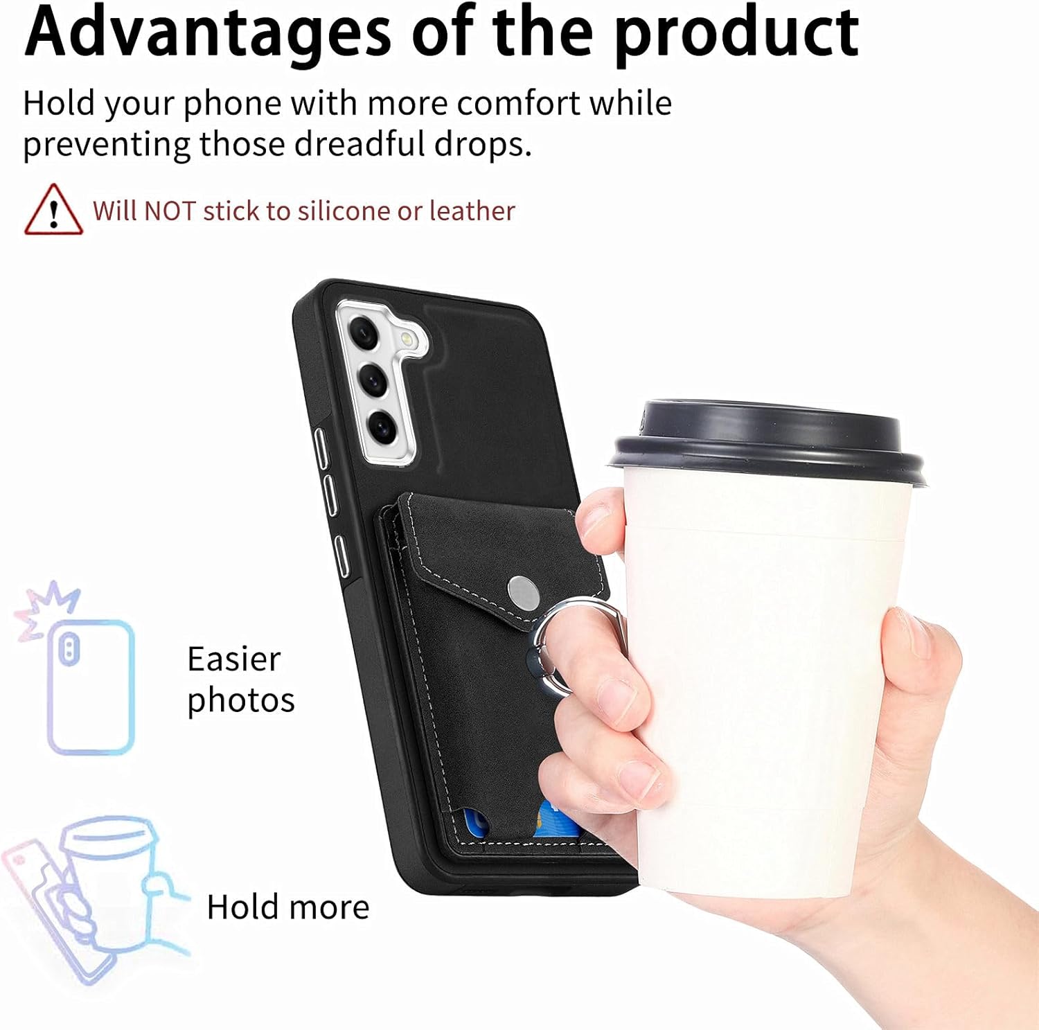 Asuwish Funda tipo cartera compatible con Samsung Galaxy S21 FE 5G y protector de pantalla de vidrio templado, soporte para tarjetas, soporte
