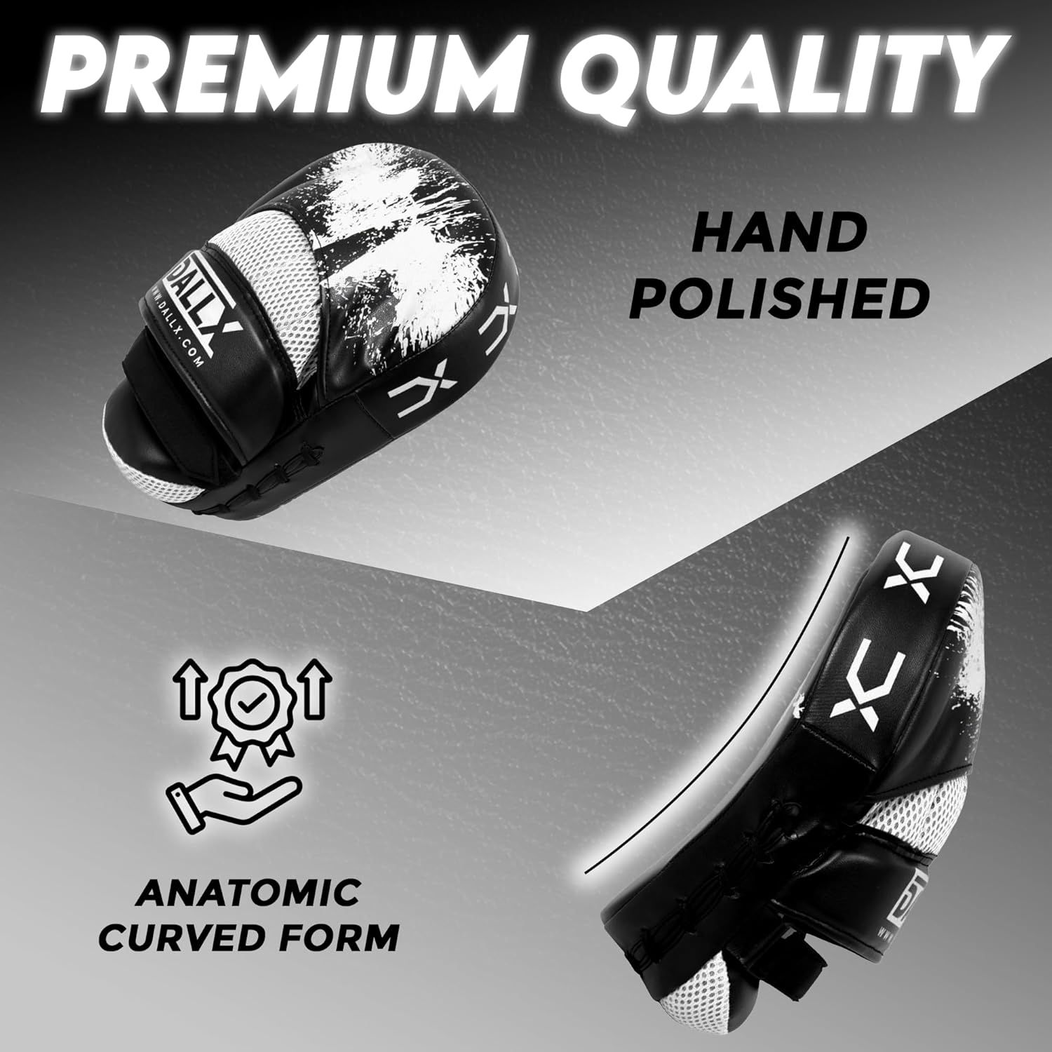 DALLX Guantes deportivos de punzón con gancho y jab curvados para entrenamiento de artes marciales, karate, kickboxing, Muay Thai con correas
