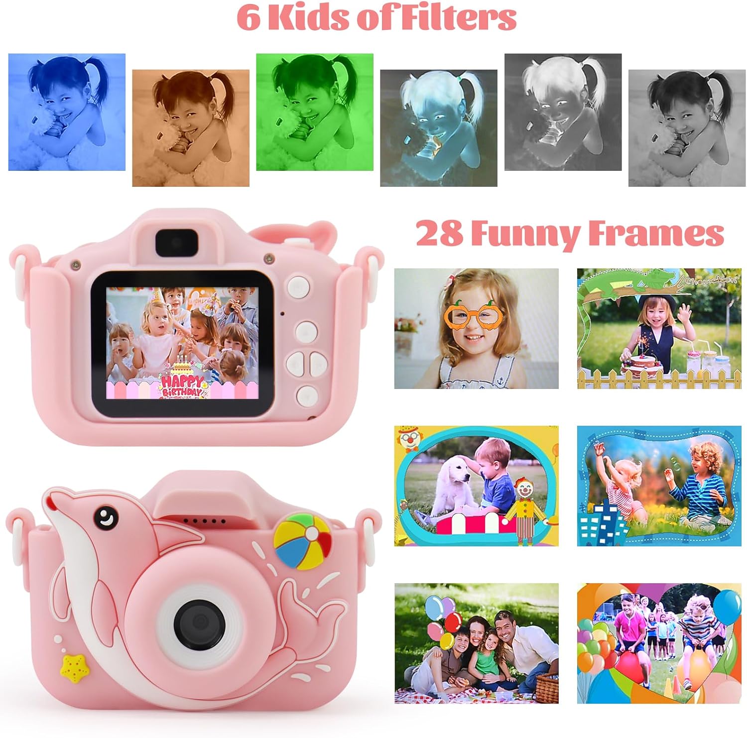 Cámara para niños, cámara para niños, cámara para niños pequeños, cámara de video digital para selfie HD de 1080P con tarjeta SD de 64 GB, el mejor
