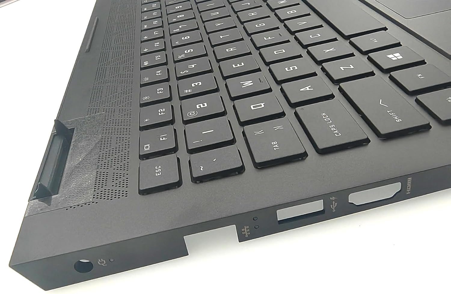 Jxjslp Repuesto para HP Omen 15-EK 15-EN TPN-Q236 Q238 15-EN0013DX Palmrest Carcasa superior con teclado retroiluminado M00666-001 Negro
