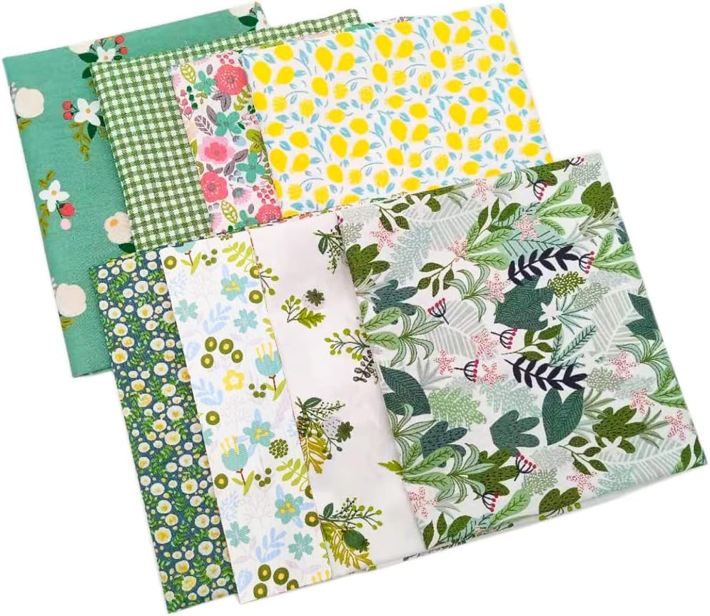 Fat Quarters – Paquete de 8 piezas de 100% algodón de 20 x 20 pulgadas (19.7 x 19.7 in), precortadas, para bricolaje, patchwork, costura, acolchado,