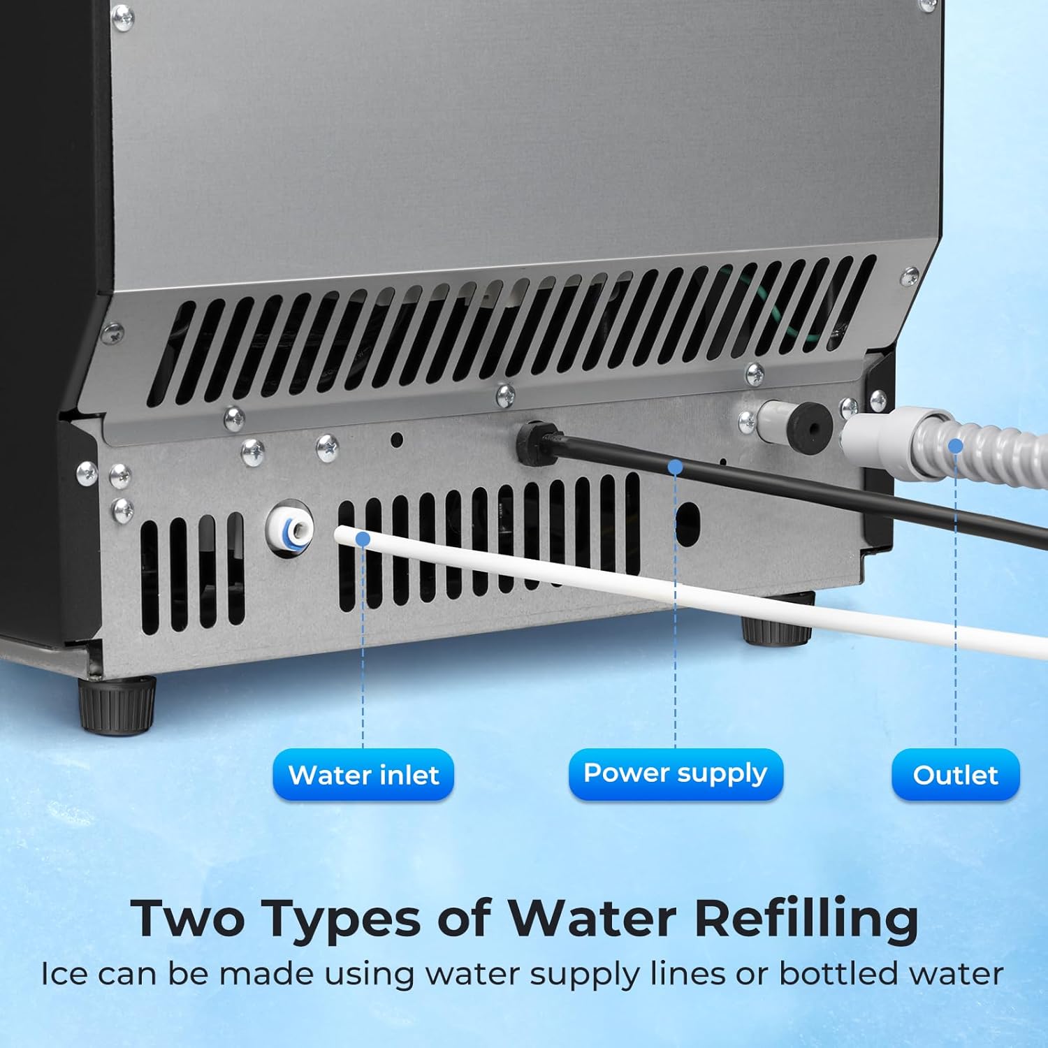 ZAFRO Máquina comercial para hacer hielo, máquina de hielo debajo del mostrador, 100 libras24 horas con cubo de hielo de 33 libras, máquina de hielo