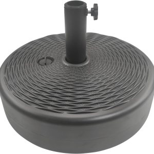T&Jero Base redonda de plástico resistente para sombrilla de patio, peso para exteriores, 75 libras con relleno de agua y arena, color negro T&Jero Base redonda de plástico resistente para sombrilla de patio, peso para exteriores, 75 libras con relleno de agua y arena, color negro