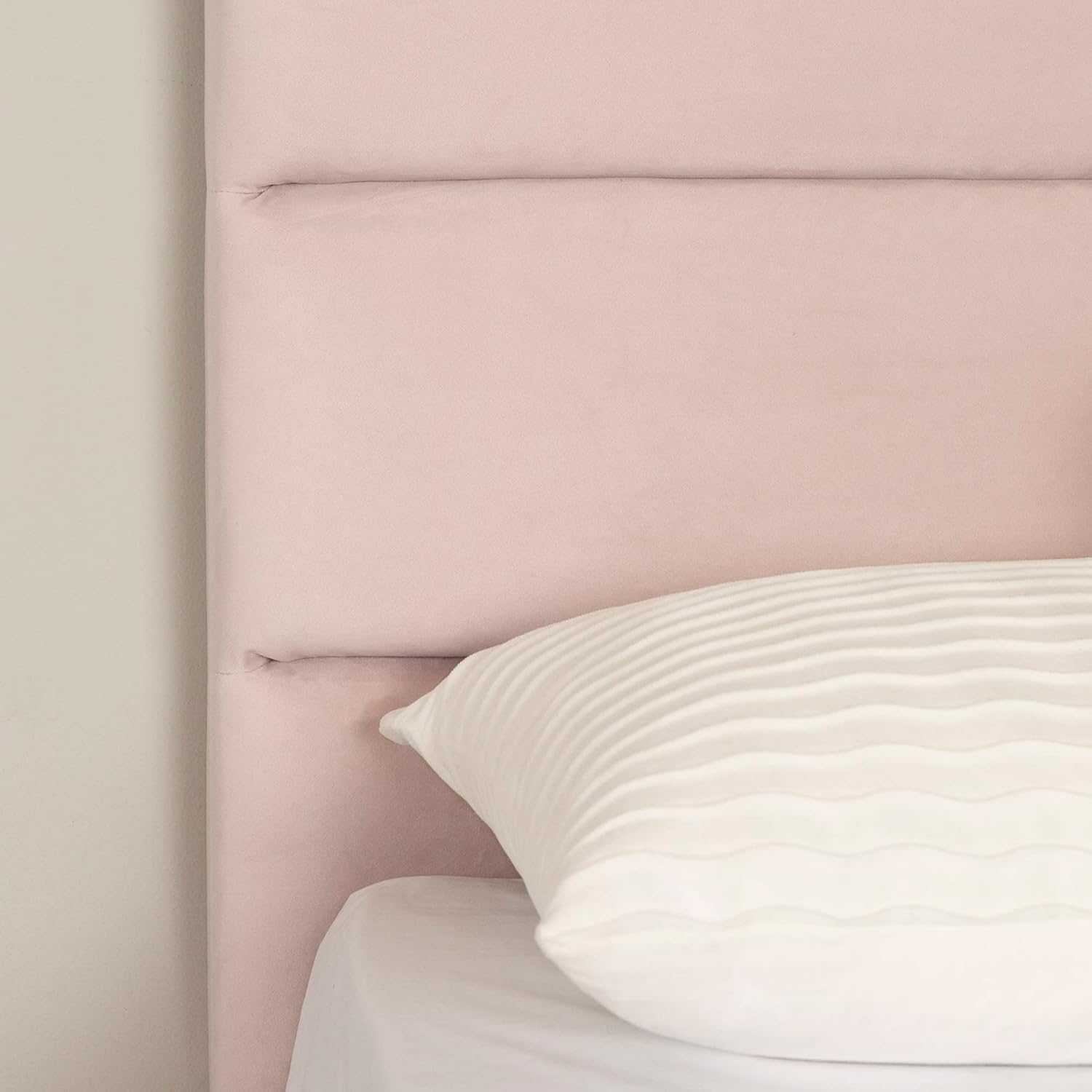 South Shore Maliza – Cama completa tapizada con plataforma, matrimonial, color rosa