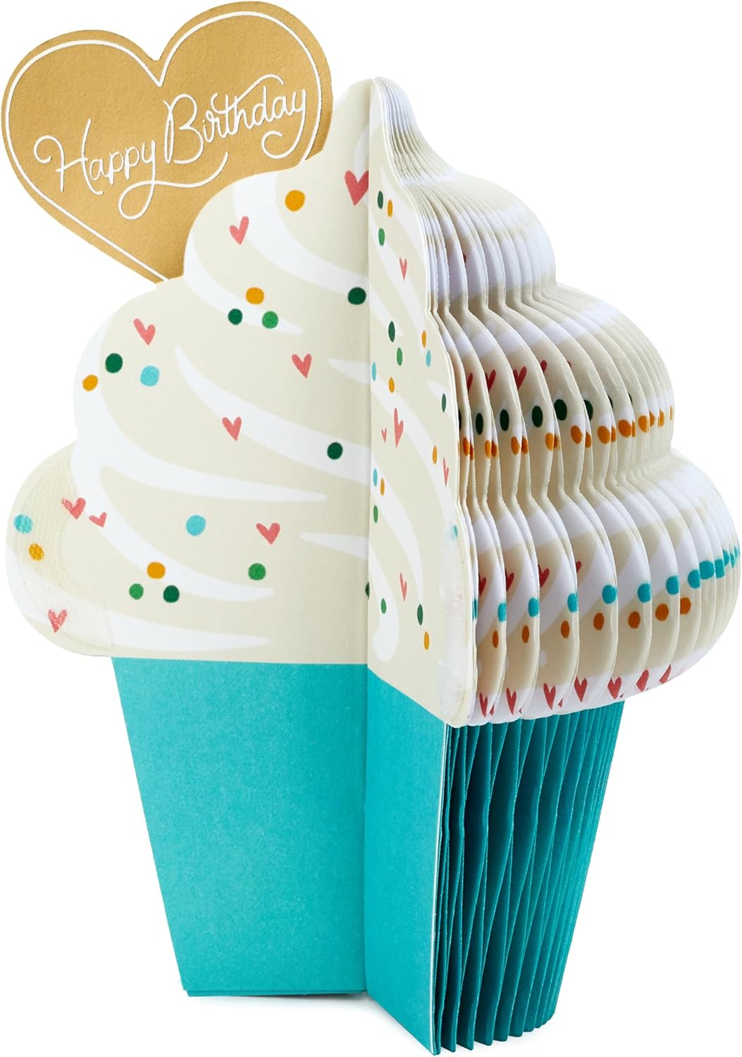 Hallmark Paper Wonder – Tarjeta de cumpleaños romántica desplegable para marido, esposa, novio, novia (cupcake de panal)