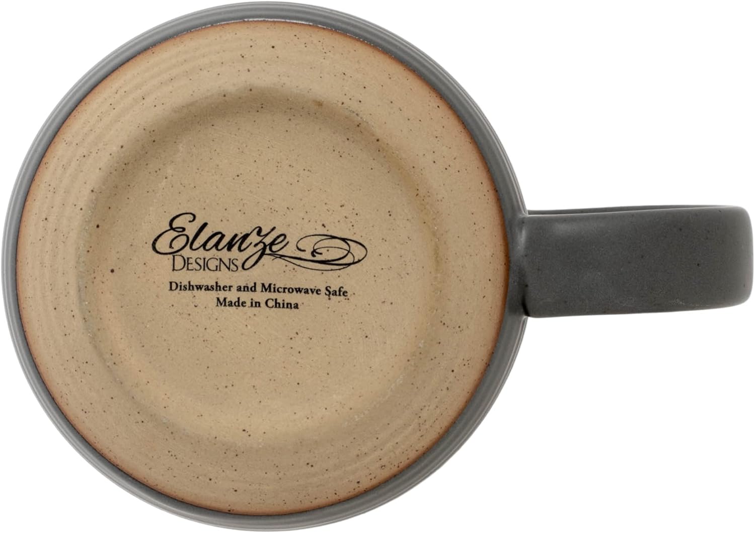 Elanze Designs Juego de 4 tazas de café con fondo de arcilla cruda de 16 onzas, color gris