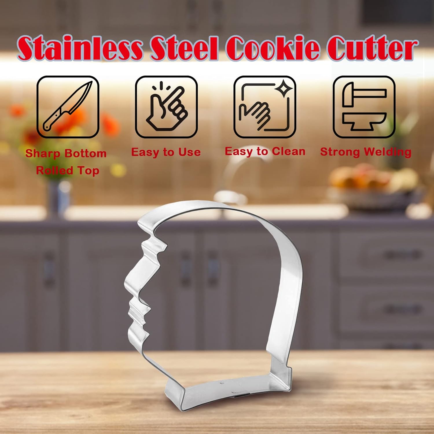 Molde de metal para cortador de galletas de acero inoxidable, decoración de molde, decoración de molde para cocina, comedor, bricolaje, suministros