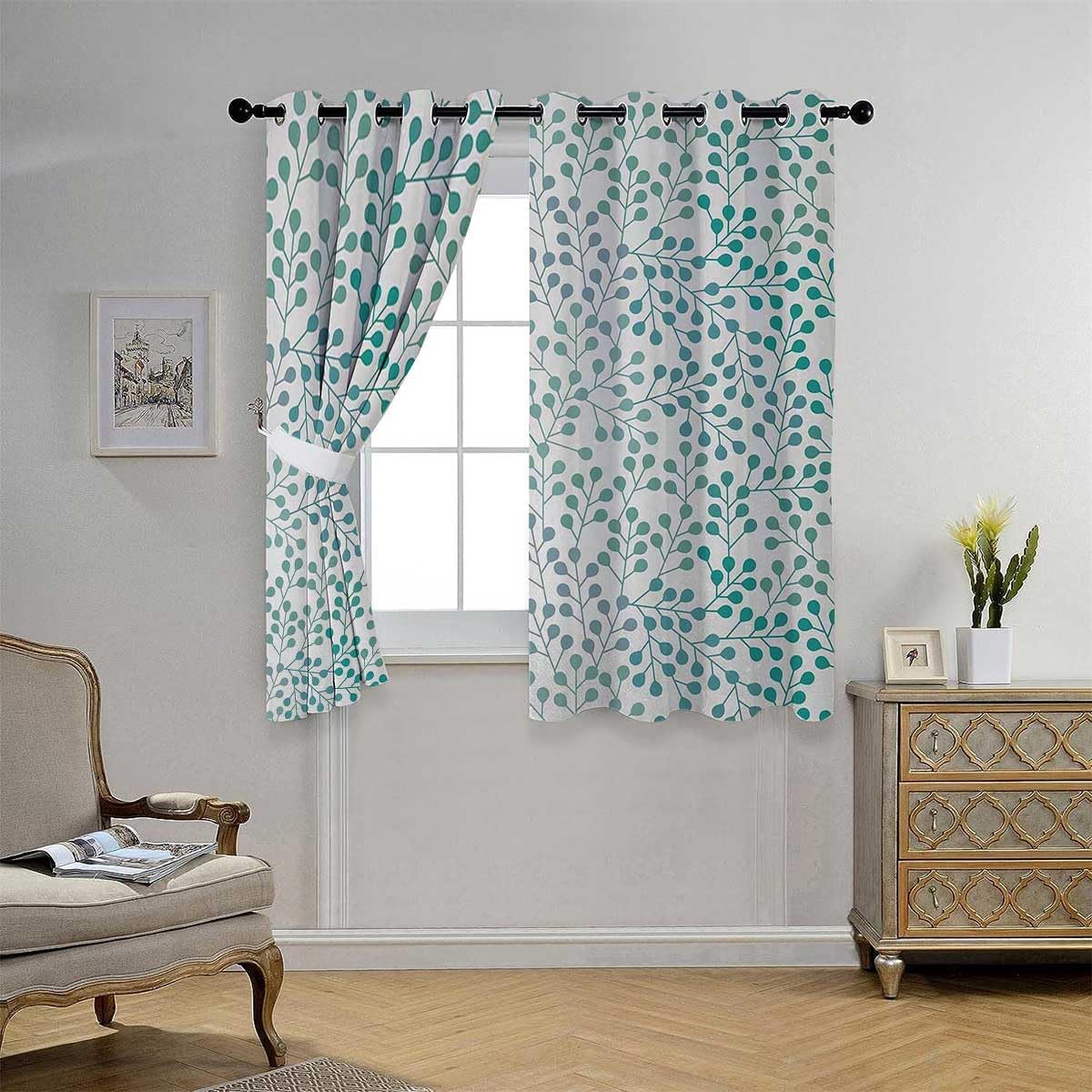 Cool Curtains Romance Accordion Doors for Closet Cortinas para Ventanas De Cuarto 63Inch Width by 63Inch Length,2 Panels