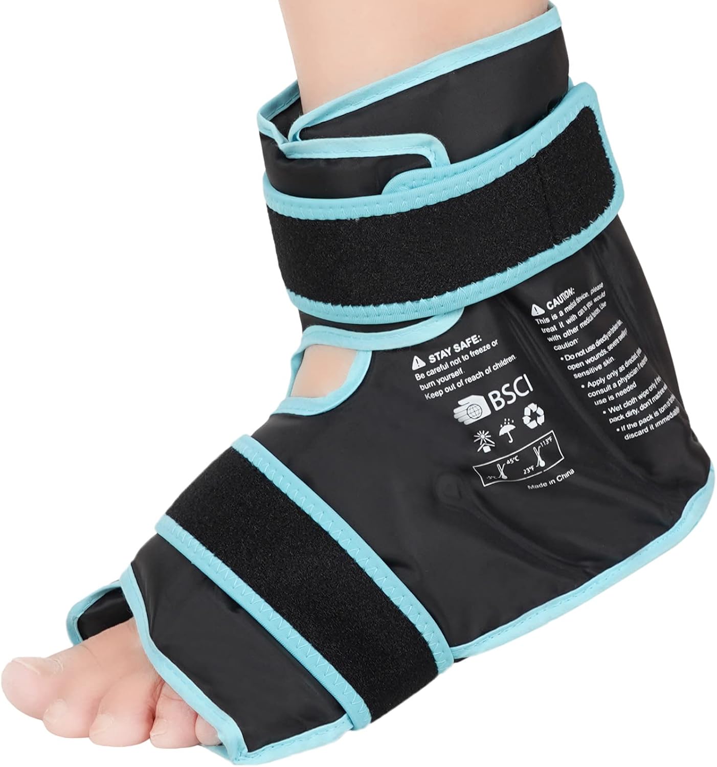 Maginno Bolsa de hielo para pies para lesiones, alivio del dolor, gel reutilizable para pies y tobillo, terapia de compresión fríocalor para