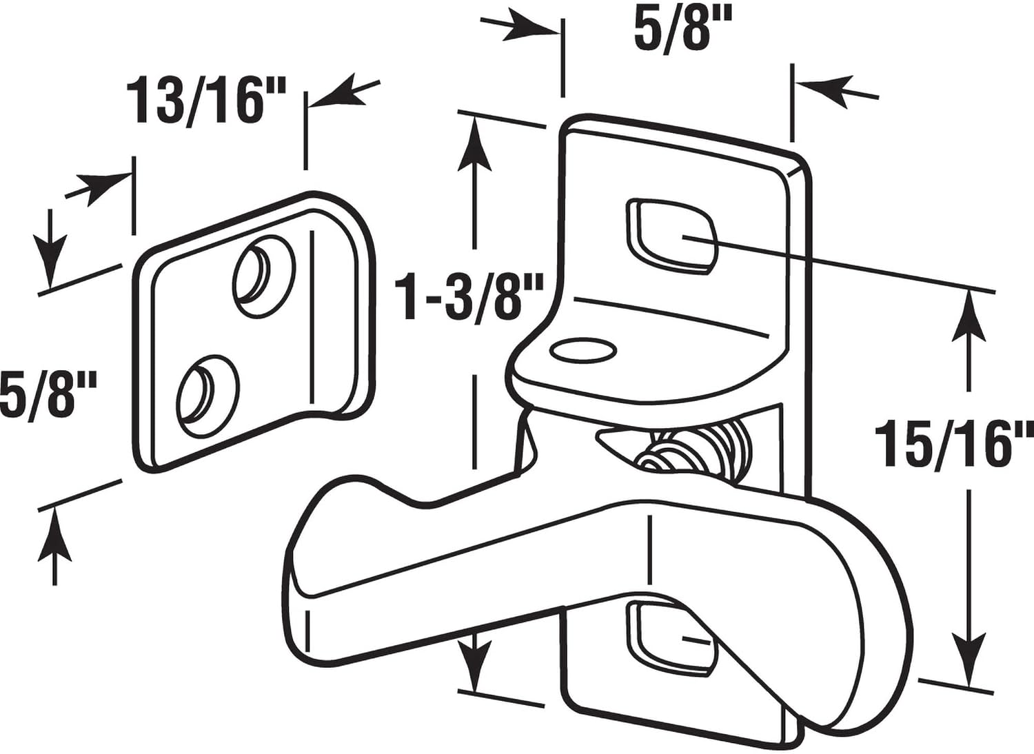 Prime-Line U 10883 – Codo para puerta de gabinete, aluminio fundido, acabado en bronce (paquete individual) (paquete de 2)