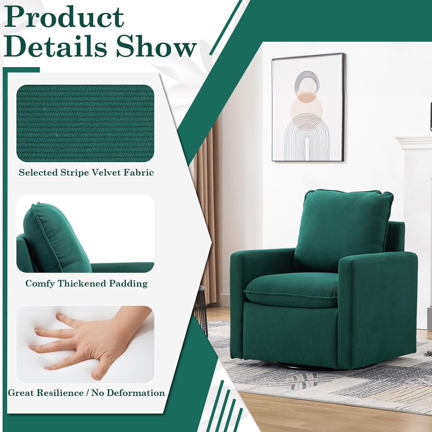 Silla decorativa giratoria moderna, cómoda silla de barril con almohada suave, sillón giratorio de 360 para sala de estar, sillón moderno de sherpa