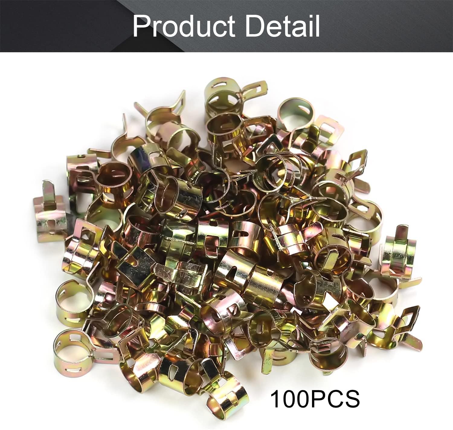 Fielect 100 piezas de 1132 pulgadas  0.354 in tipo banda de resorte de acción abrazadera de tubo de manguera de baja presión clip de aire kit