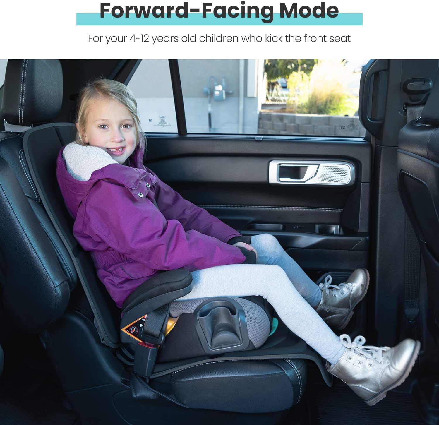 HEYTRIP Protector de asiento de automóvil, paquete de 2, alfombrilla de asiento de automóvil orientada hacia atráshacia adelante para niños de 0 a