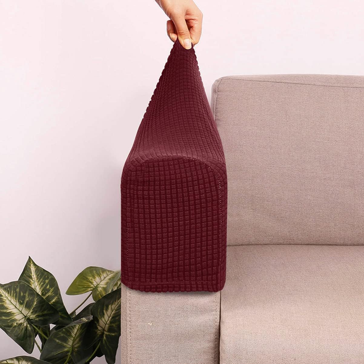 2 fundas antideslizantes para reposabrazos de sofá, fundas elásticas para sillón, protector elástico para el hogar, oficina, sillón reclinable, sofá